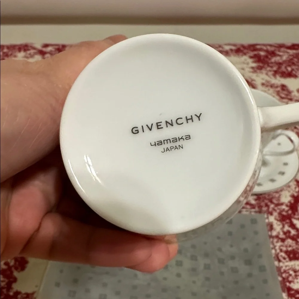 Givenchy Elegant White Tea Set with Silver Accents